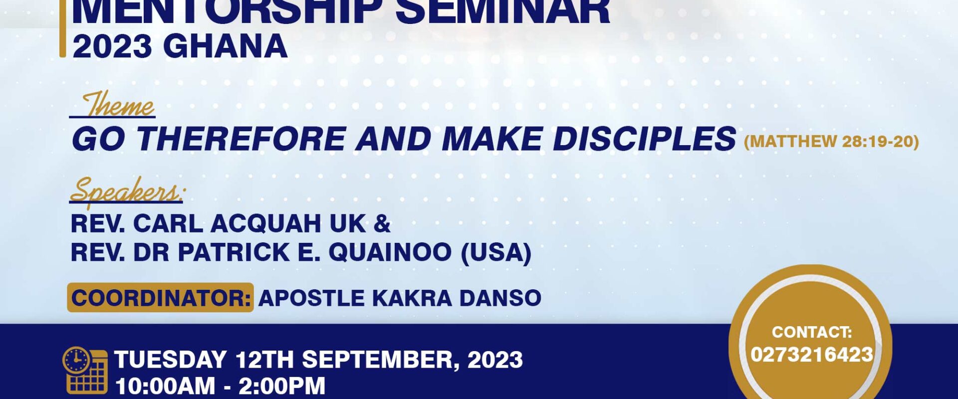 Pastors & Leadership Mentorship Seminar – 2023